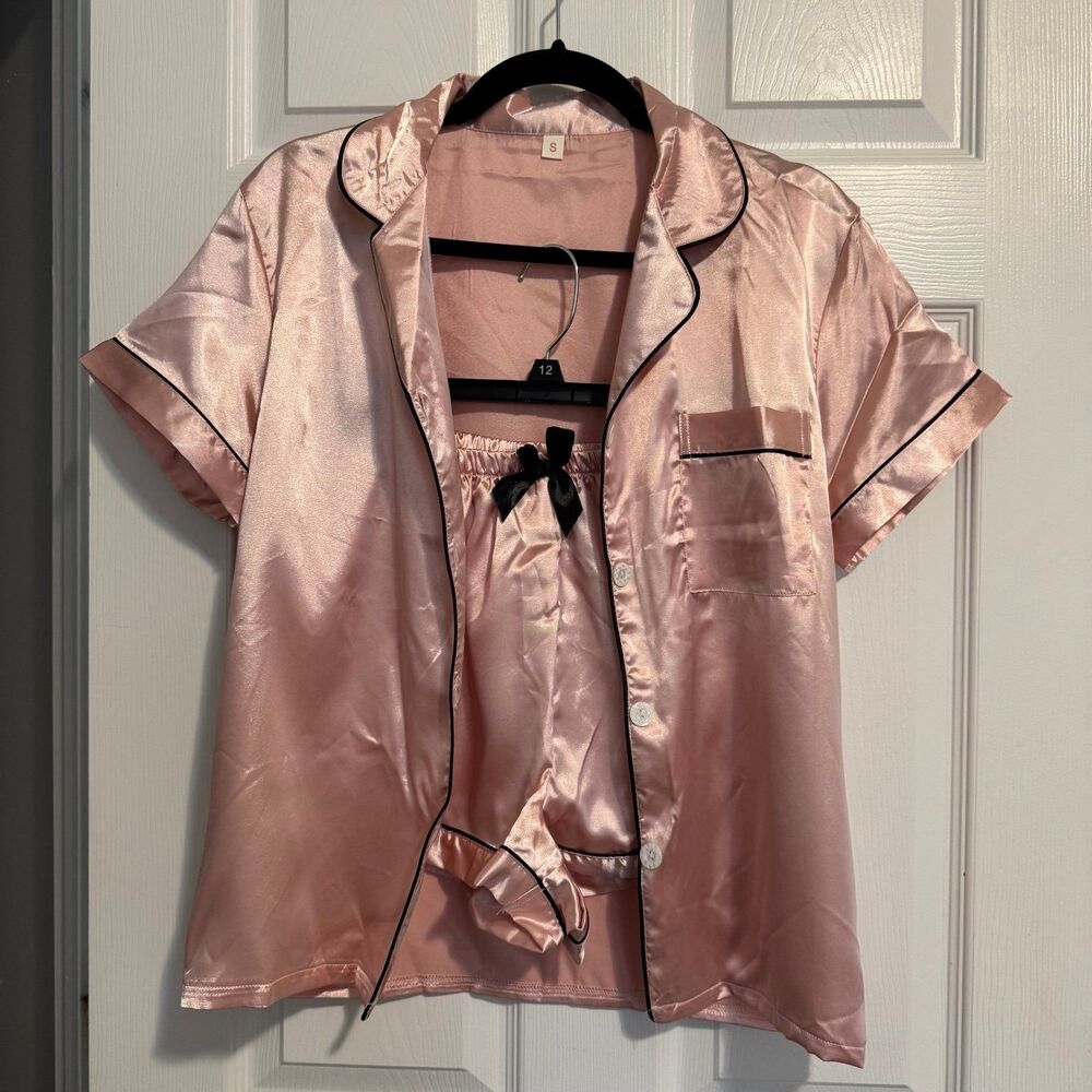 Pink Silky Pajama Set Size S